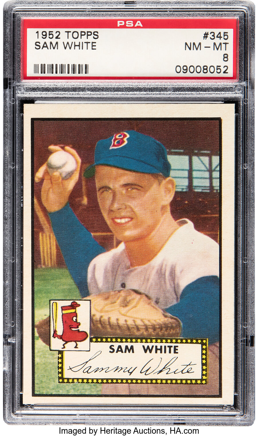 1952 Topps Sam White Rookie #345 PSA NM-MT 8