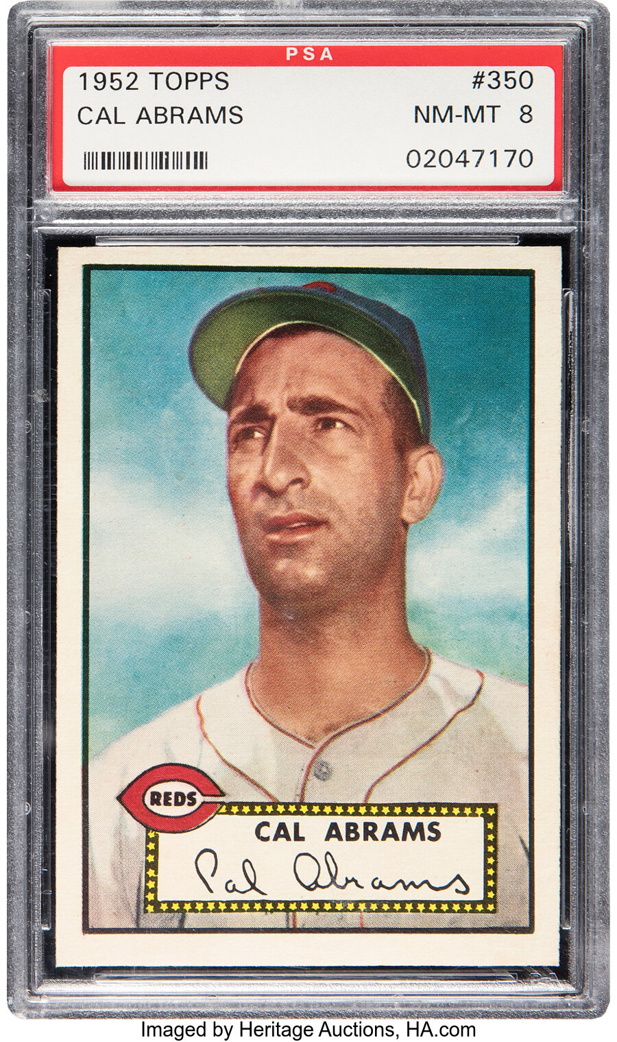 1952 Topps Cal Abrams #350 PSA NM-MT 8 - Only Two Higher!
