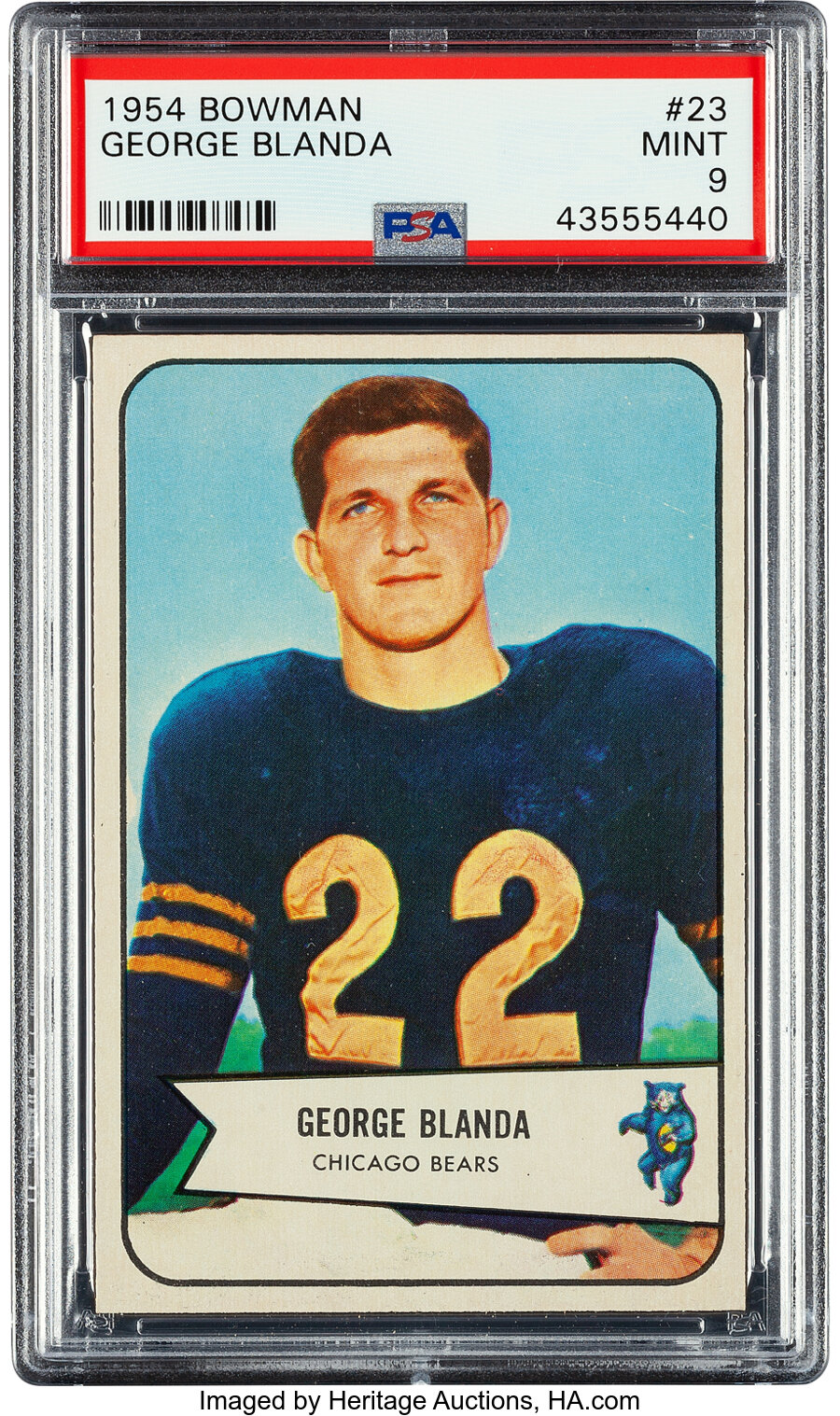 1954 Bowman George Blanda Rookie #23 PSA Mint 9 - None Higher!