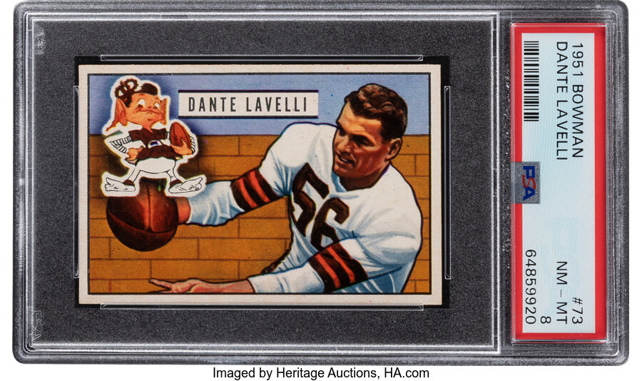 1951 Bowman Dante Lavelli #73 PSA NM-MT 8 - Only Three Higher