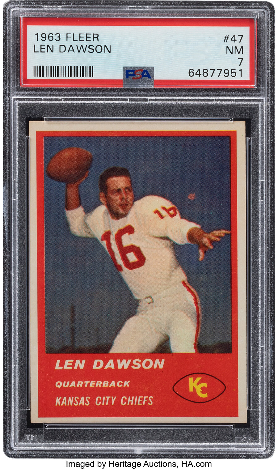 1963 Fleer Len Dawson Rookie #47 PSA NM 7