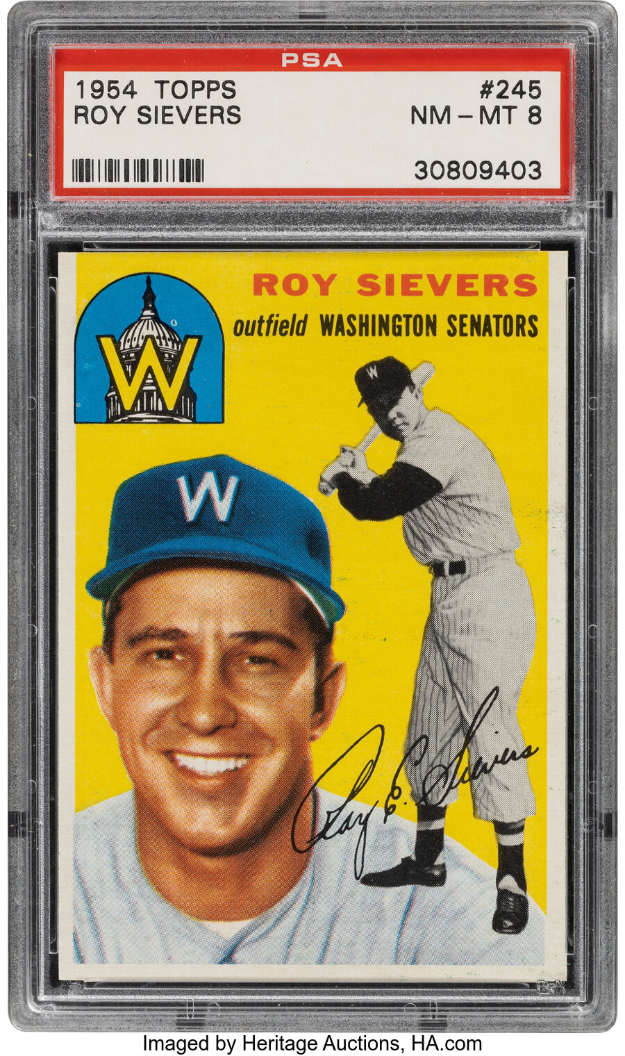 1954 Topps Roy Sievers #245 PSA NM-MT 8 - Only Three Higher!