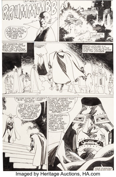 Original Comic Art:Story Page, Mike Mignola and Mark Badger Dr. Strange and Dr. Doom: Triumph and Torment Story Page 12 Original Art (Marvel, 198...