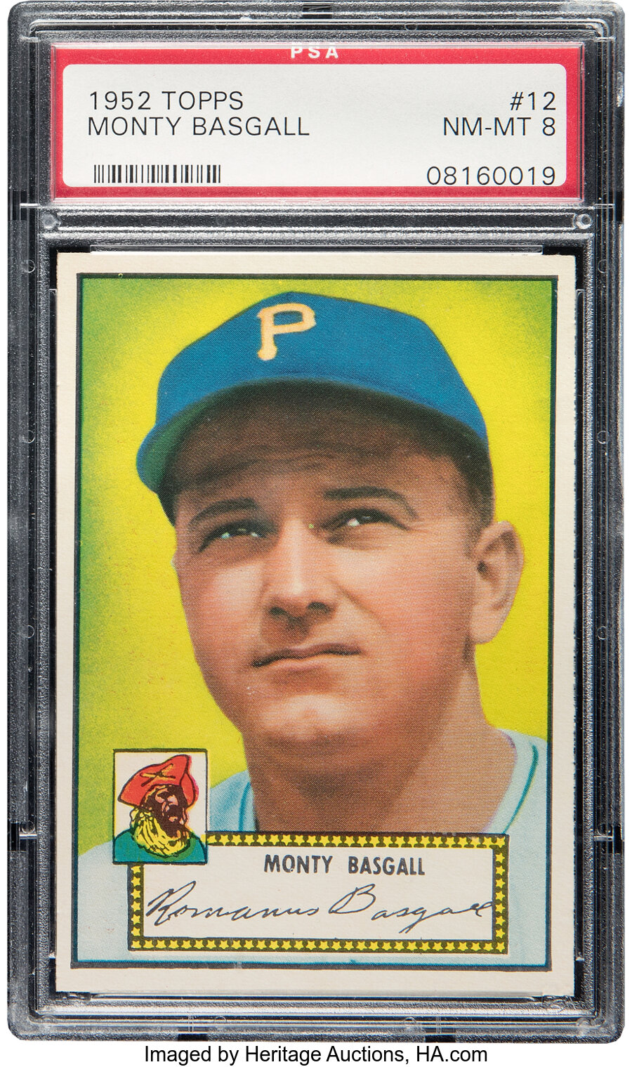 1952 Topps Monty Basgall Rookie #12 PSA NM-MT 8 - Only Three Higher!