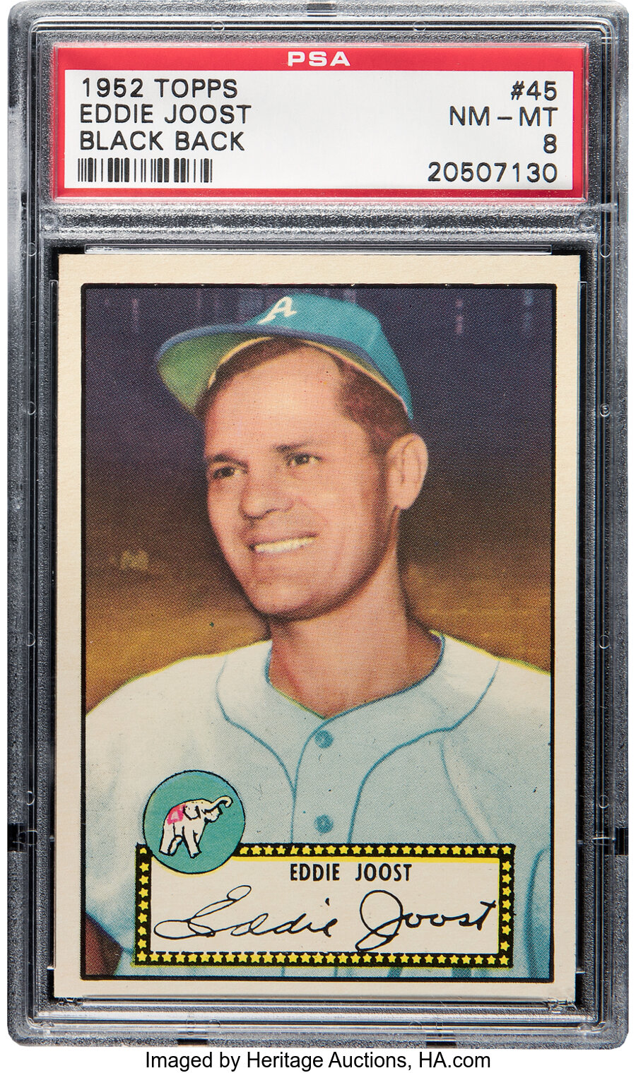 1952 Topps Eddie Joost (Black Back) #45 PSA NM-MT 8 - Only One Higher!