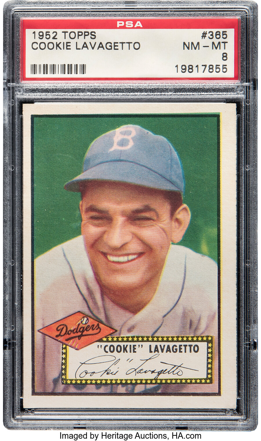 1952 Topps Cookie Lavagetto #365 PSA NM-MT 8