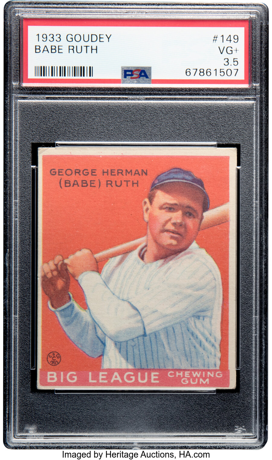 1933 Goudey Babe Ruth #149 PSA VG+ 3.5 - New to the Hobby!