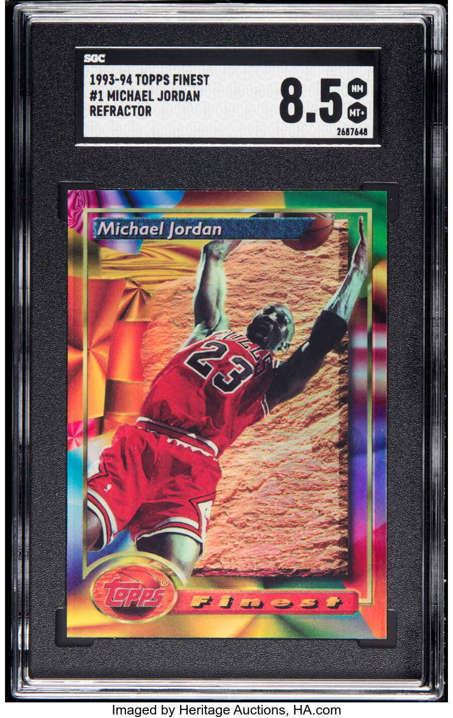 1993 Topps Finest Michael Jordan (Refractor) #1 SGC NM/MT+ 8.5