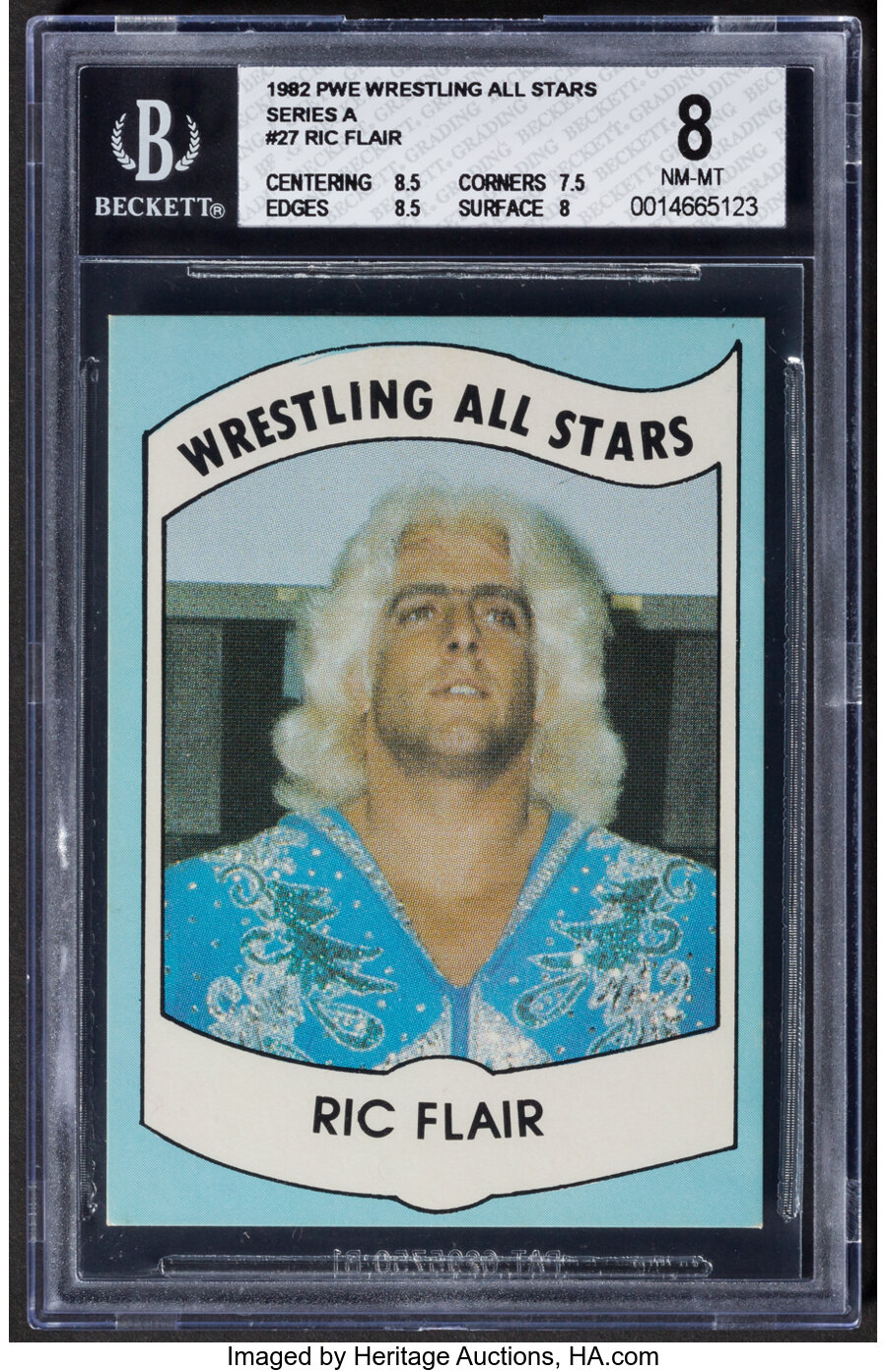 1982 Pro Wrestling Enterprises "Wrestling All Stars" Ric Flair #27 BGS NM-MT 8