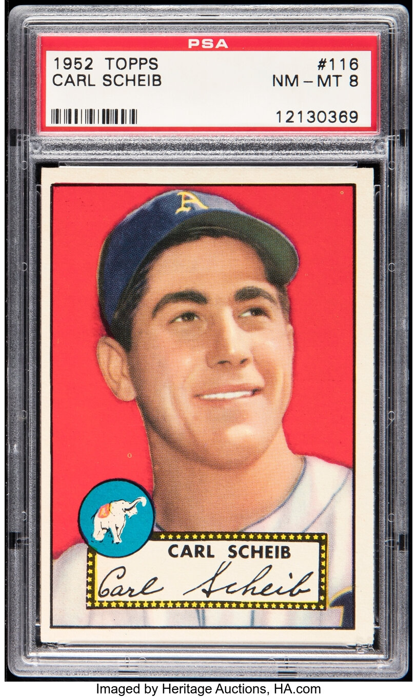 1952 Topps Carl Scheib #116 PSA NM-MT 8