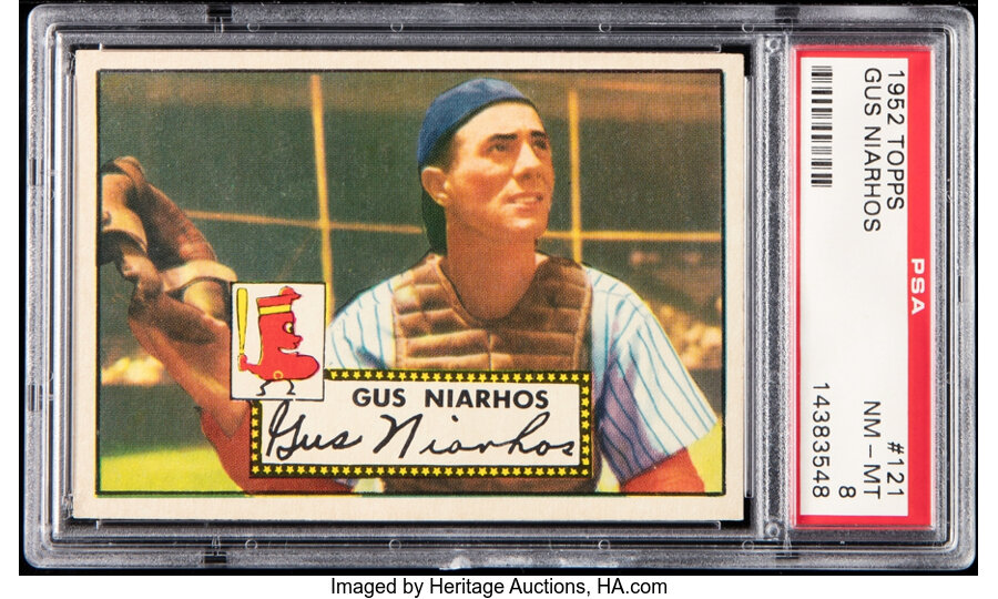 1952 Topps Gus Niarhos #121 PSA NM-MT 8