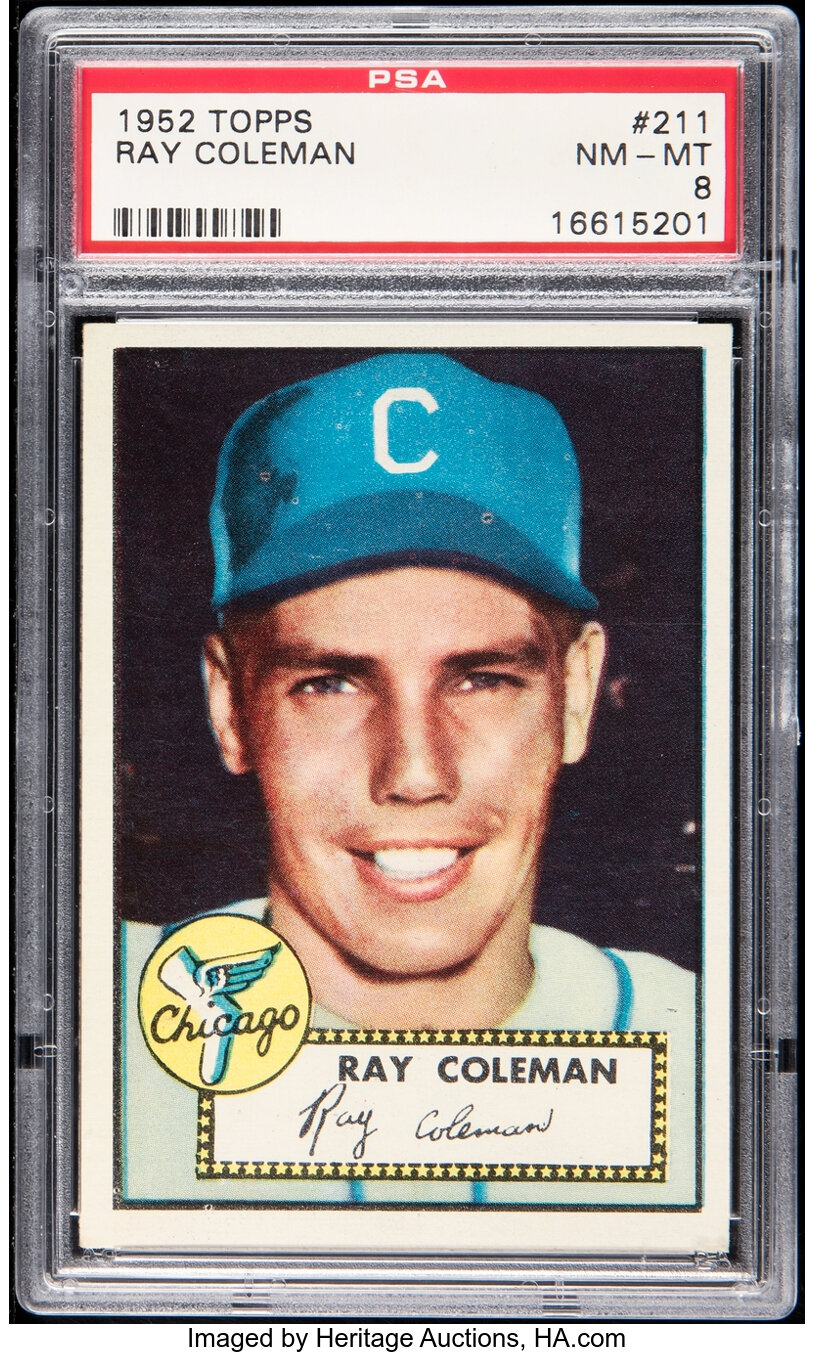 1952 Topps Ray Coleman #211 PSA NM-MT 8