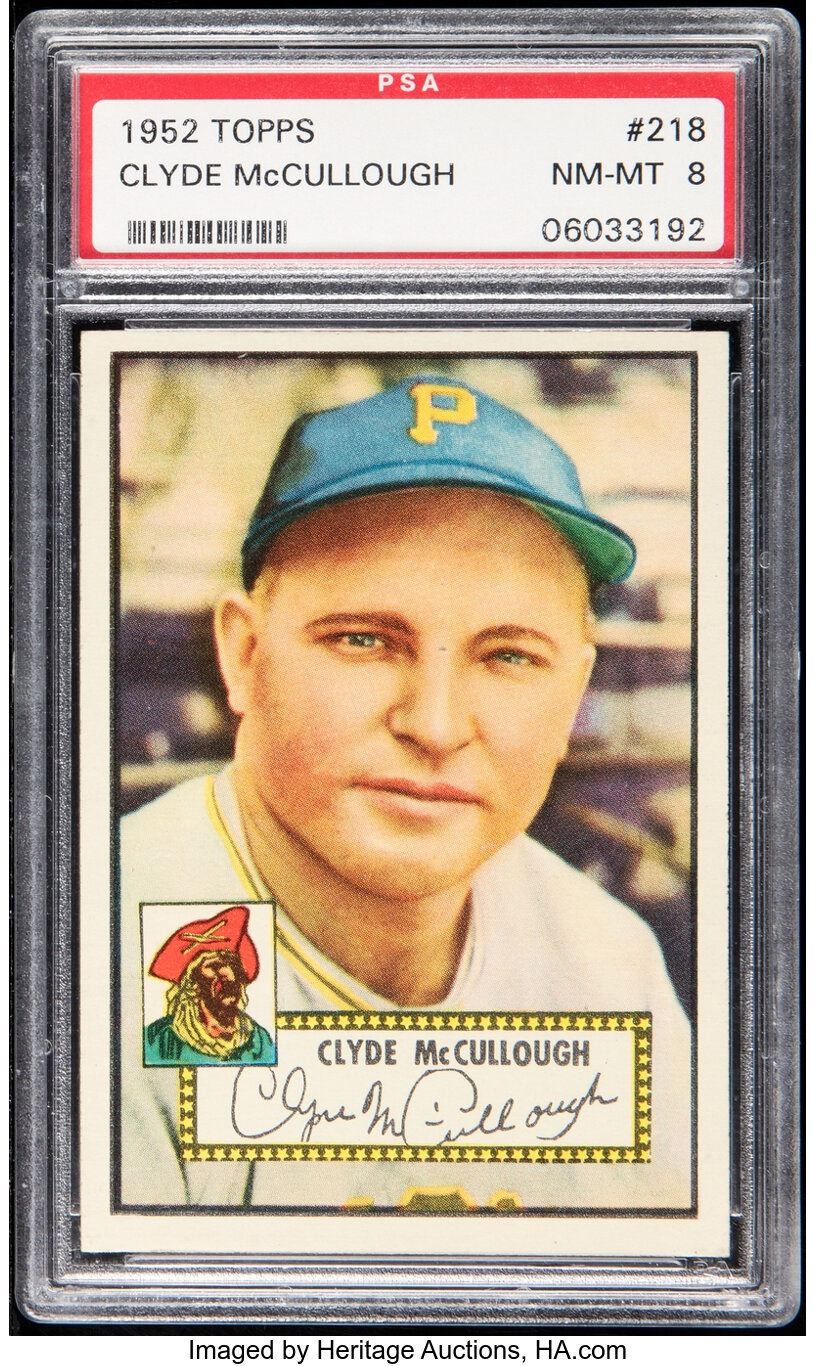 1952 Topps Clyde McCullough #218 PSA NM-MT 8
