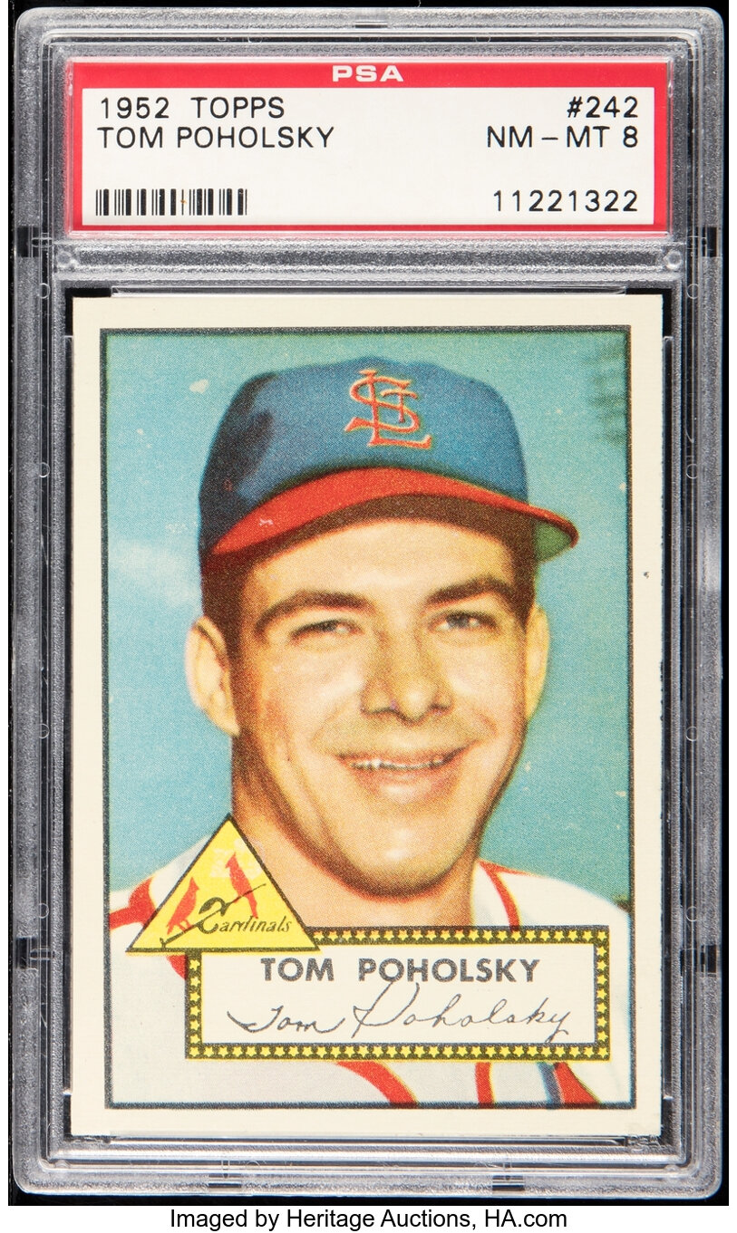 1952 Topps Tom Poholsky #242 PSA NM-MT 8