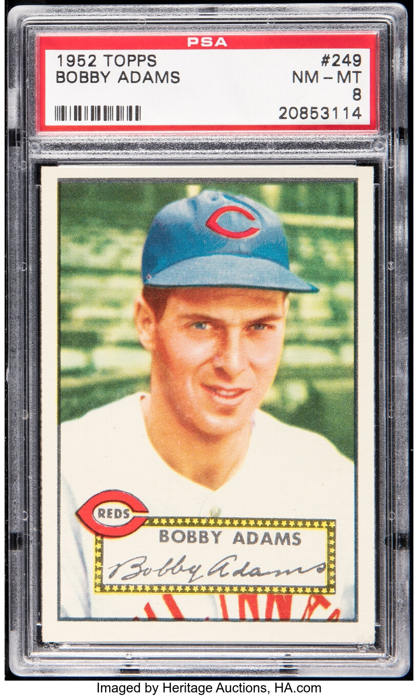 1952 Topps Bobby Adams #249 PSA NM-MT 8