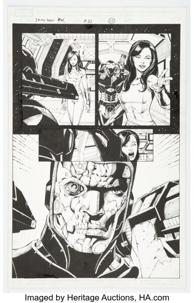 Original Comic Art:Story Page, Sean Chen and Sandu Florea Iron Man: Director of S.H.I.E.L.D. #33 Story Page 15 Original Art...