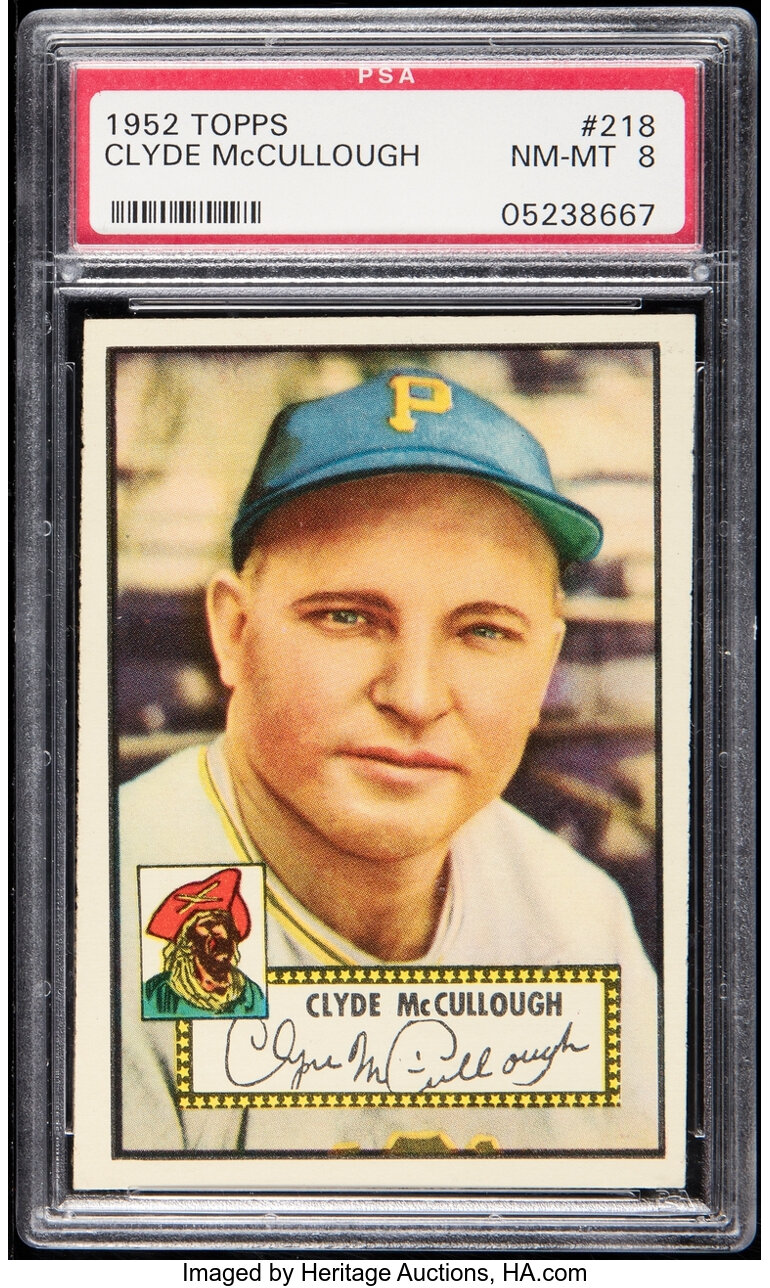 1952 Topps Clyde McCullough #218 PSA NM-MT 8