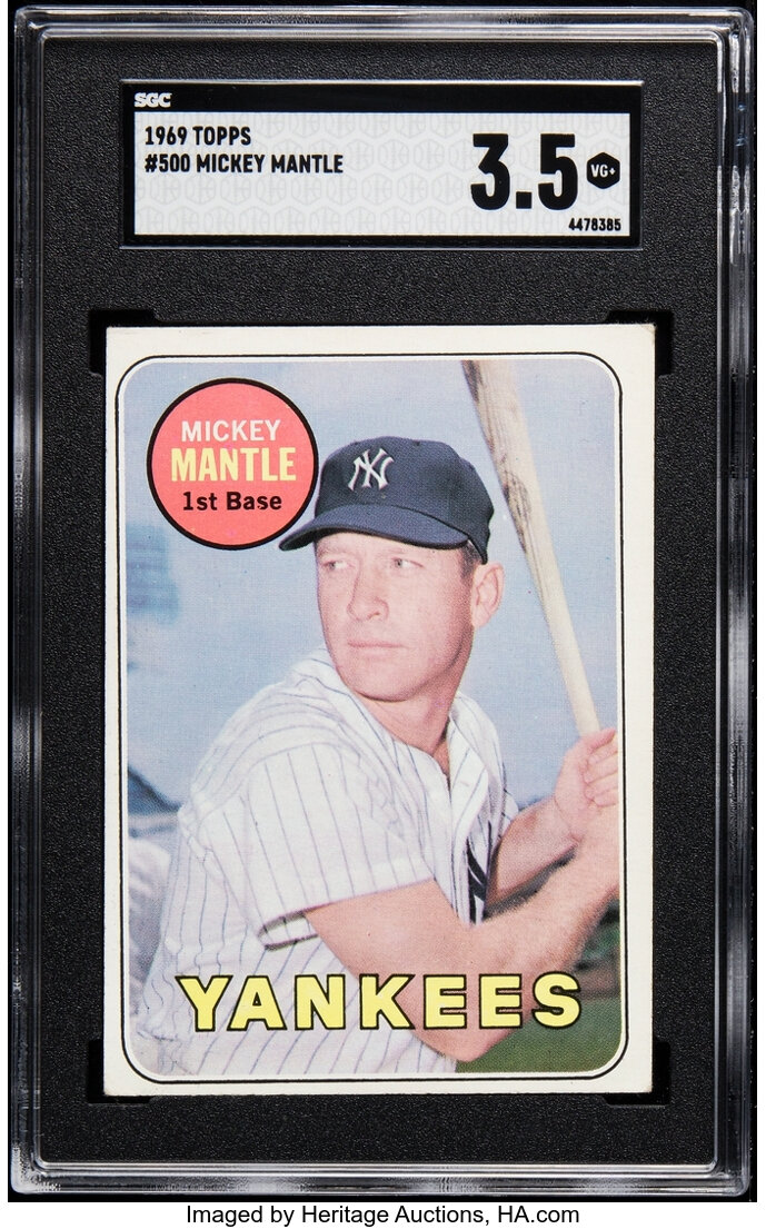 1969 Topps Mickey Mantle (Last Name In Yellow) #500 SGC VG+ 3.5