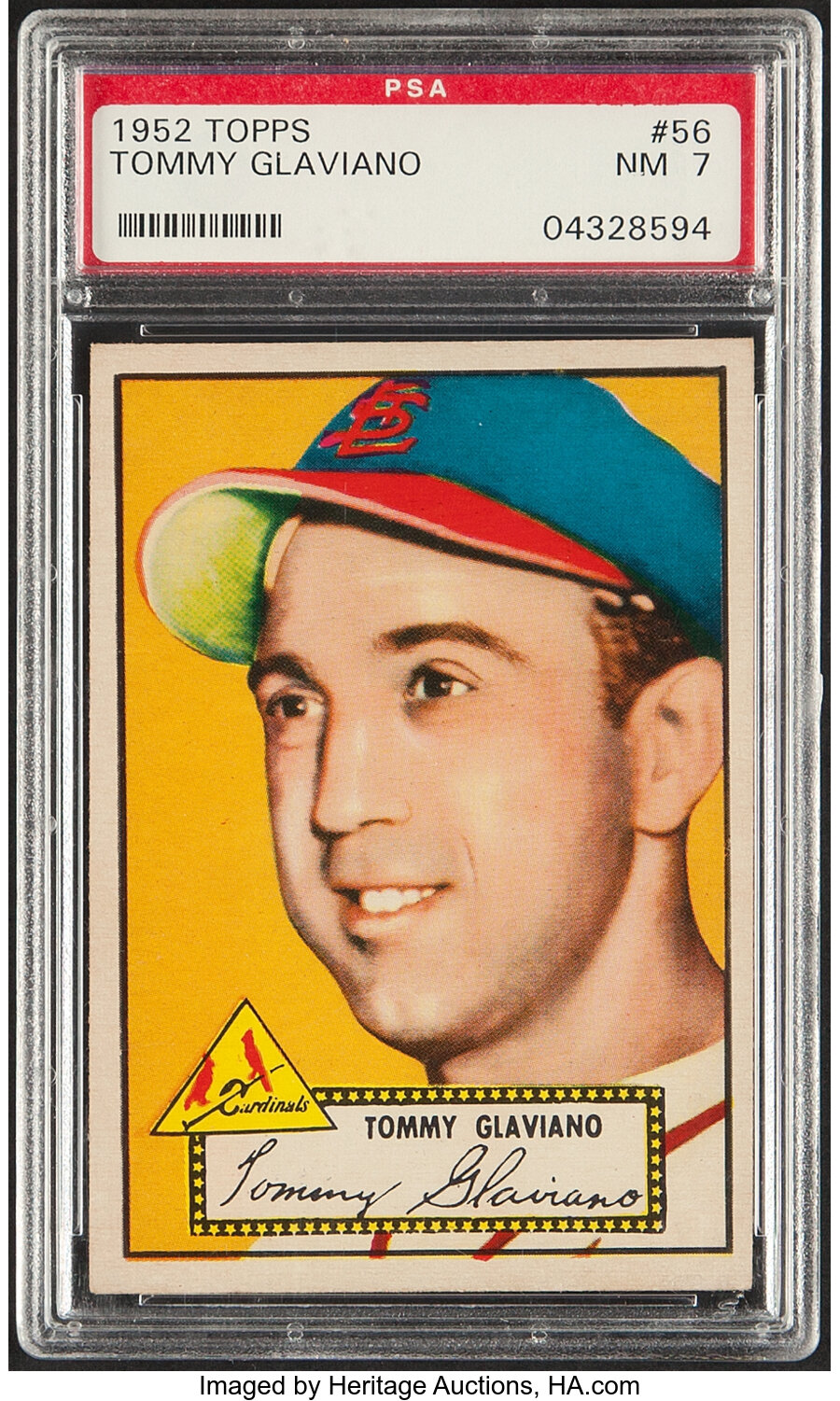 1952 Topps Tommy Glaviano #56 PSA NM 7