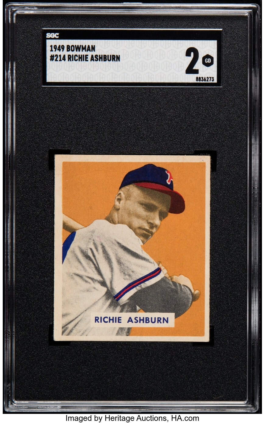 1949 Bowman Richie Ashburn #214 SGC Good 2