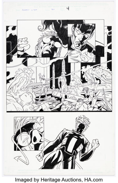 Original Comic Art:Story Page, Ron Garney and Mark Morales The Uncanny X-Men #424 Story Page 4 Original Art (Marvel, 2003)....