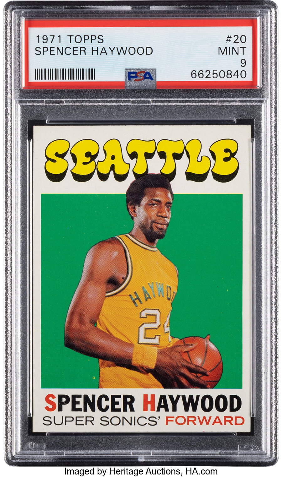 1971 Topps Spencer Haywood Rookie #20 PSA Mint 9 - Only One Higher