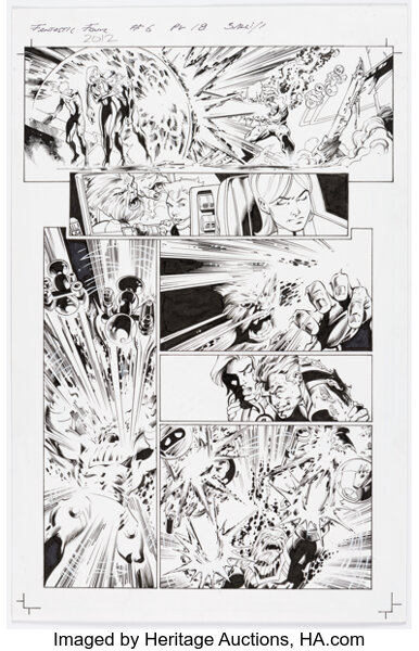 Original Comic Art:Story Page, Mark Bagley and Mark Farmer Fantastic Four #6 Story Page 18 Original Art (Marvel, 2013)....