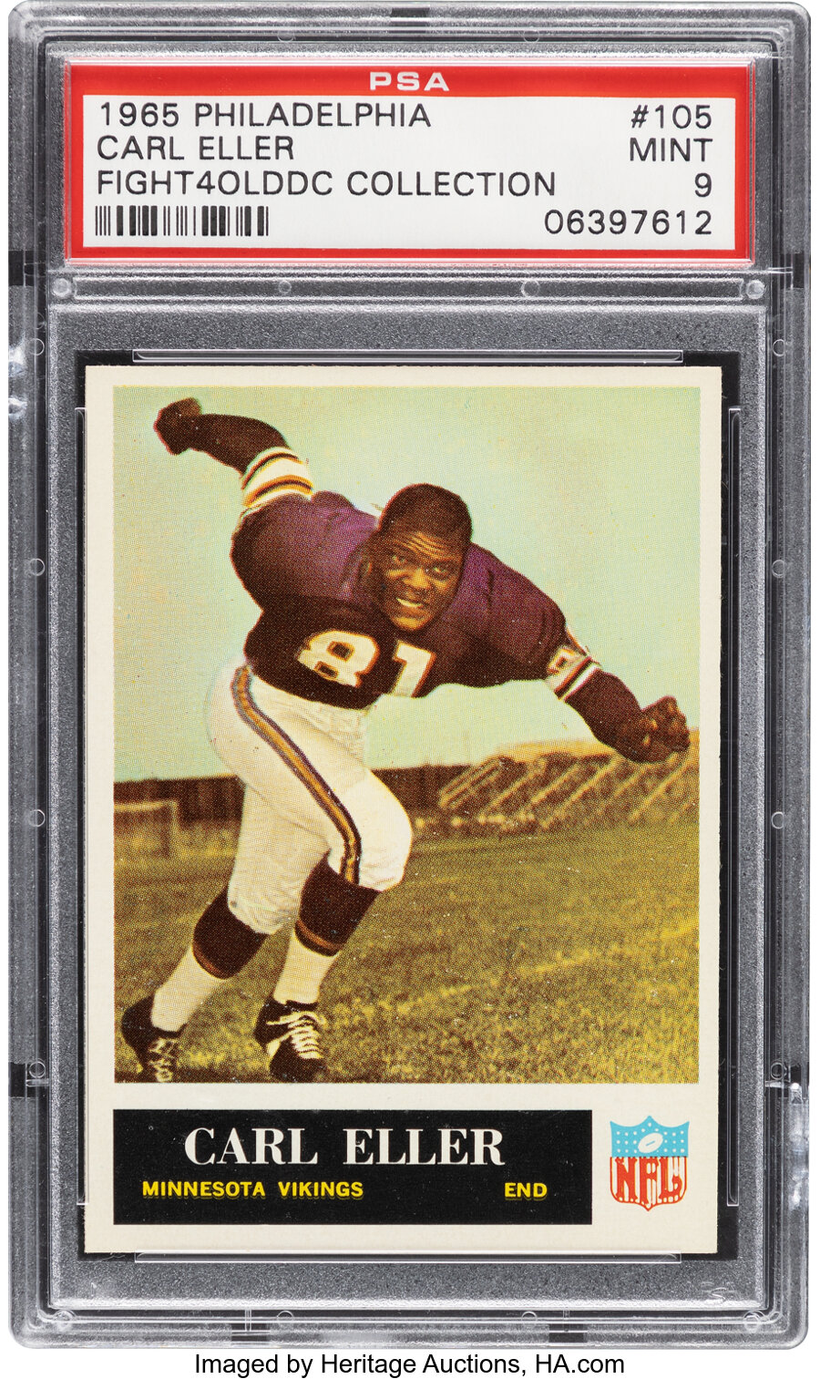 1965 Philadelphia Carl Eller Rookie #105 PSA Mint 9