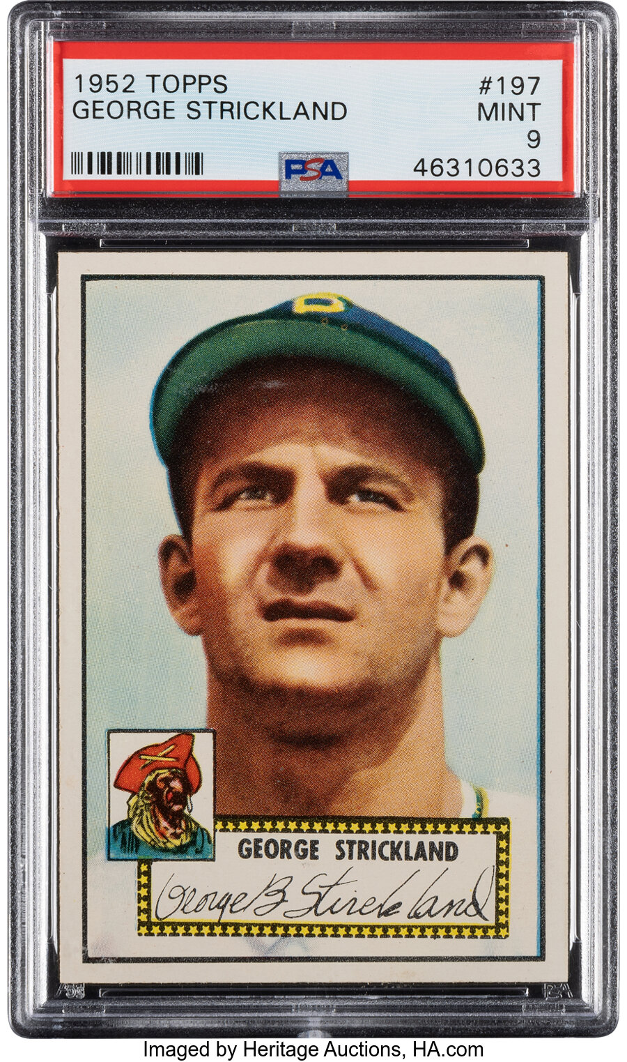 1952 Topps George Strickland #197 PSA Mint 9 - None Higher!