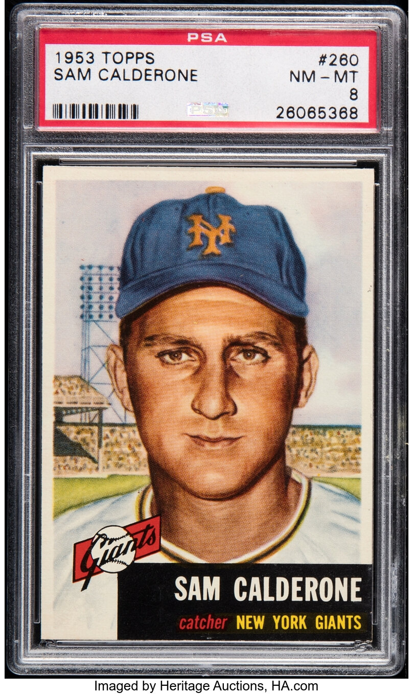 1953 Topps Sam Calderone Rookie #260 PSA NM-MT 8 - Only One Higher!