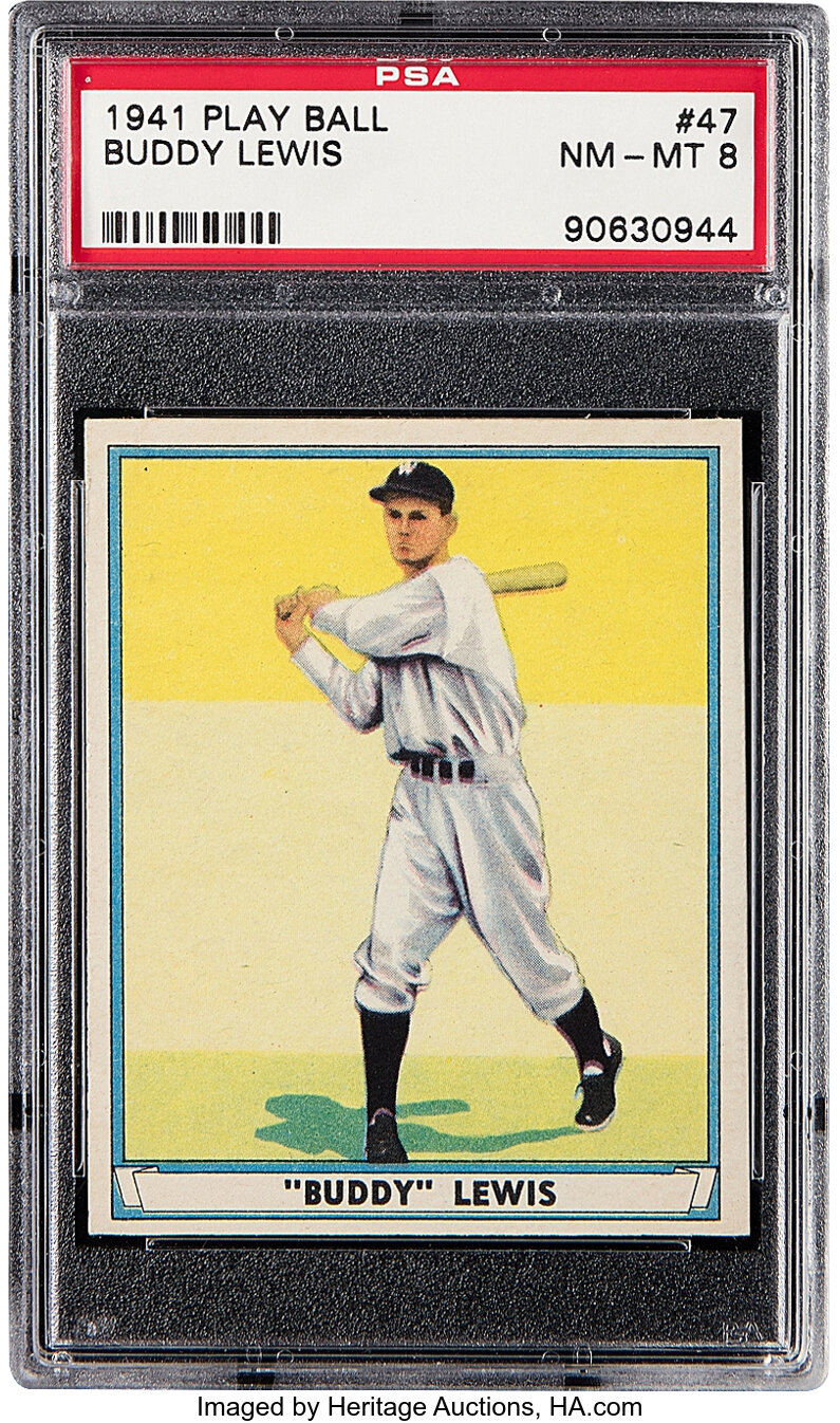 1941 Play Ball Buddy Lewis #47 PSA NM-MT 8 - Only Two Higher
