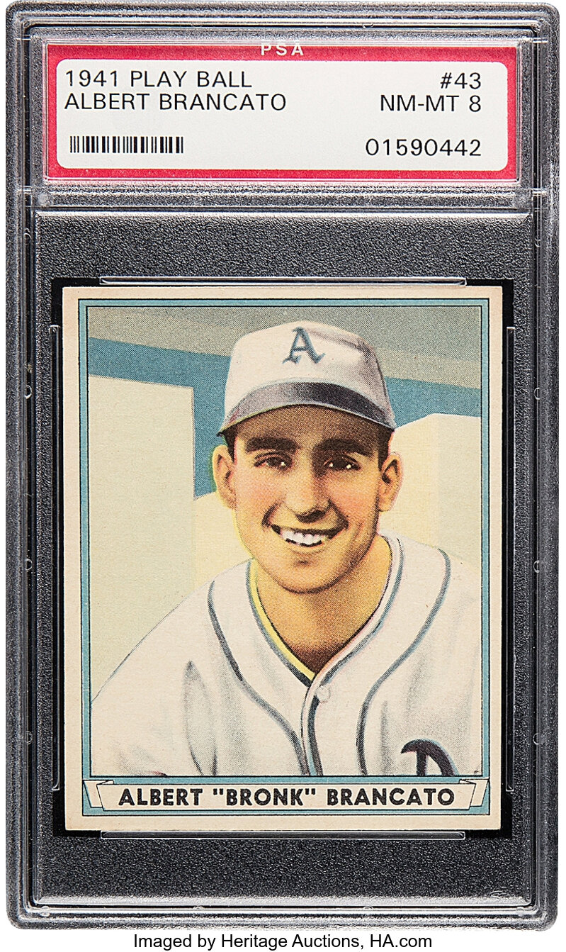 1941 Play Ball Albert Brancato Rookie #43 PSA NM-MT 8 - Only Three Higher