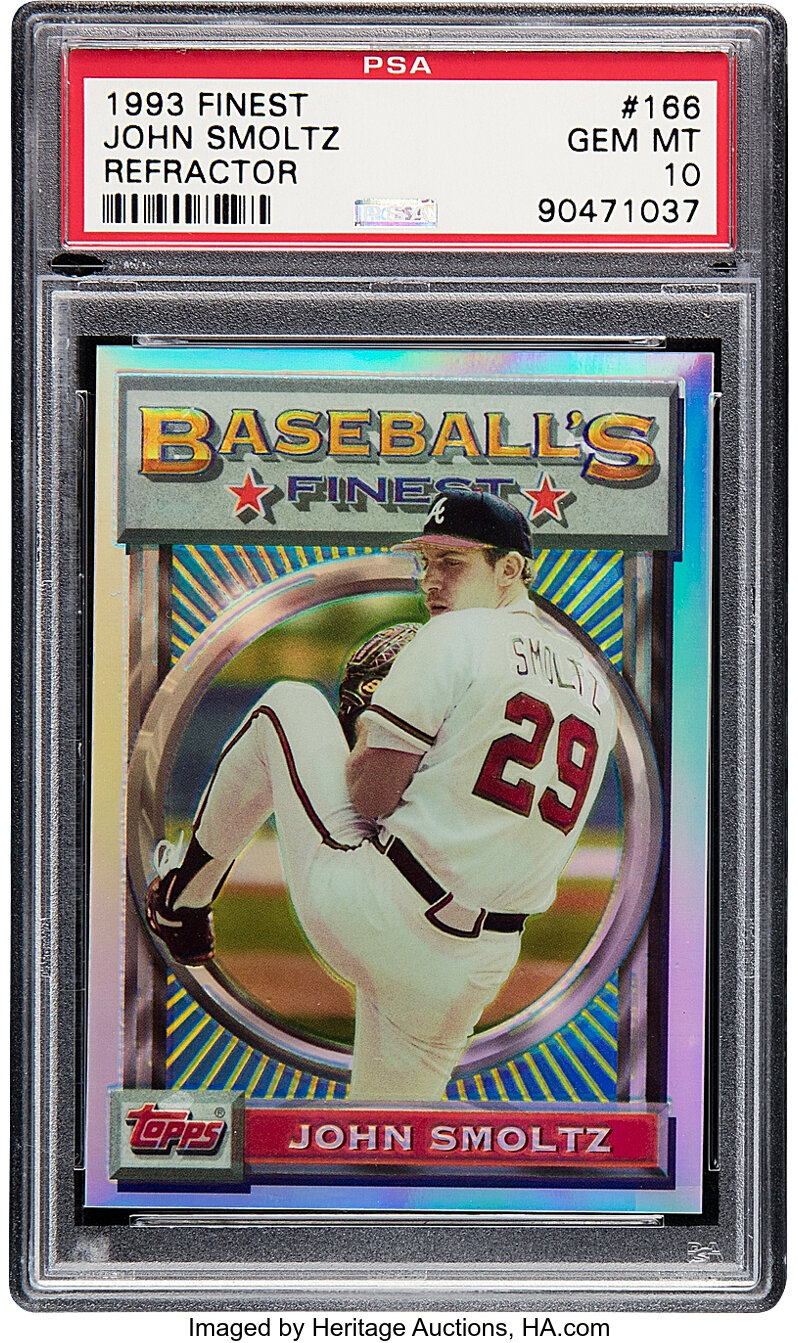 1993 Topps Finest John Smoltz (Refractor) #166 PSA Gem Mint 10