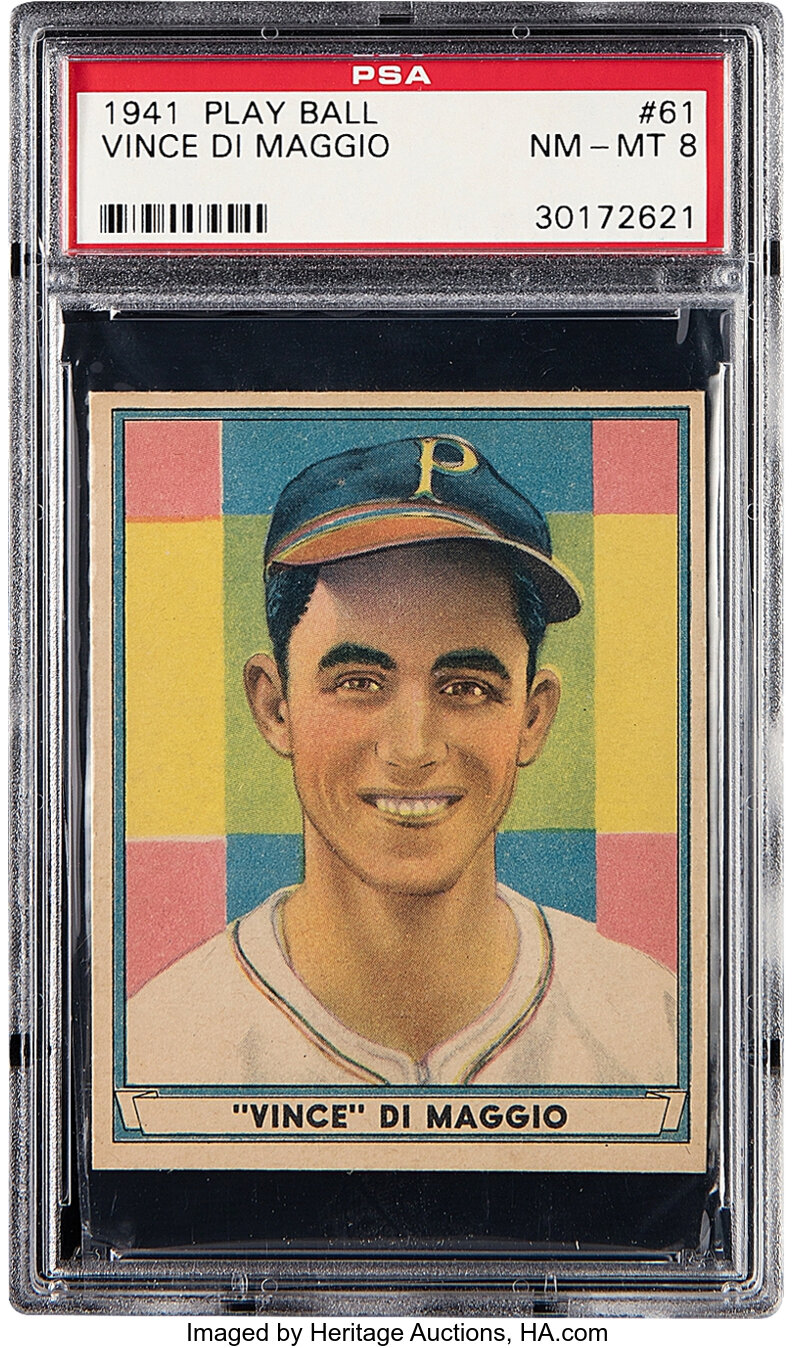1941 Play Ball Vince DiMaggio Rookie #61 PSA NM-MT 8 - Only Two Higher