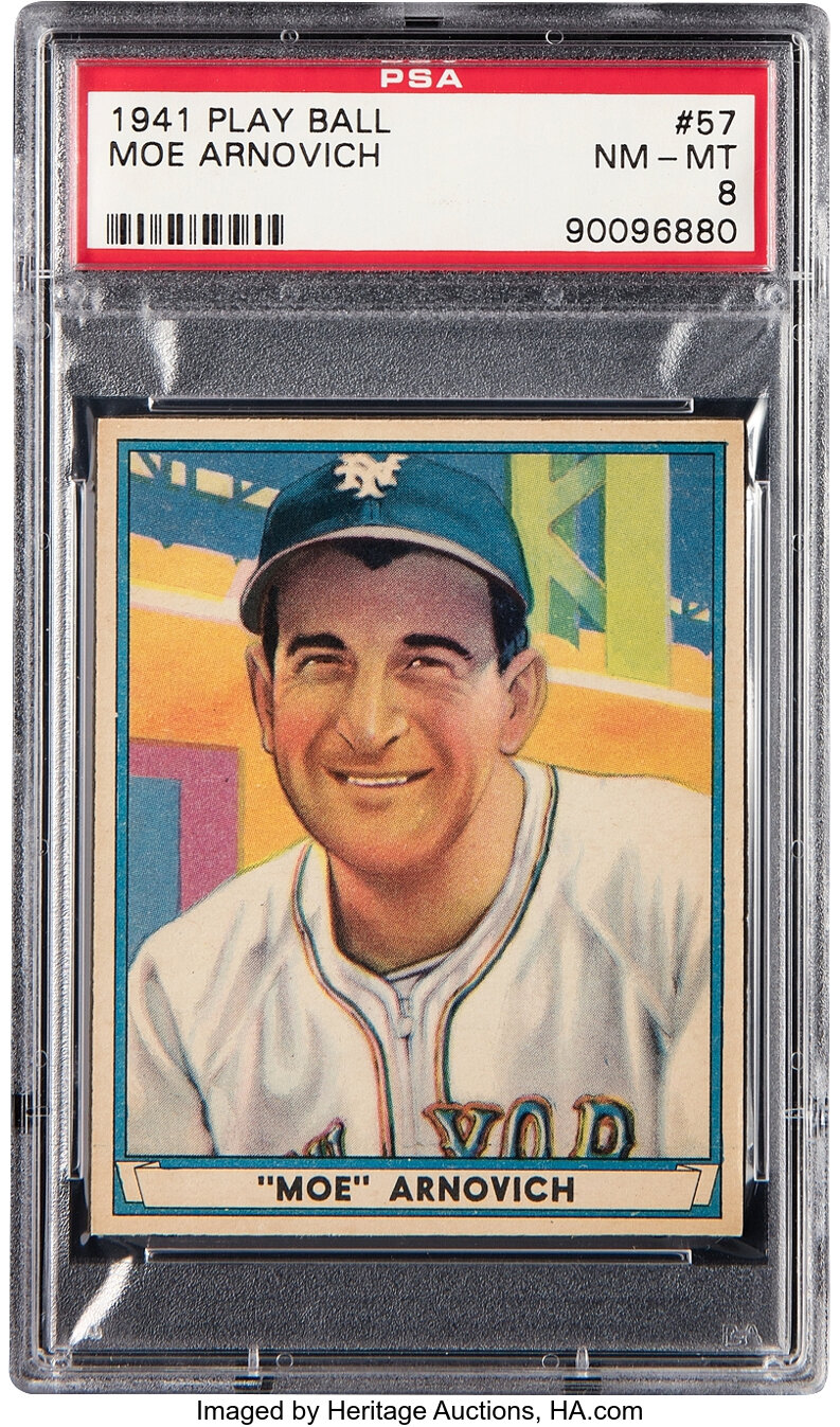 1941 Play Ball Moe Arnovich #57 PSA NM-MT 8 - Only Two Higher
