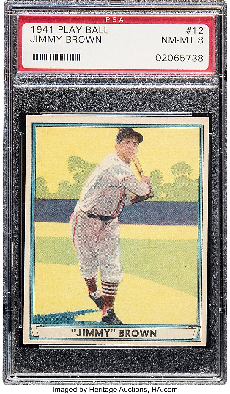1941 Play Ball Jimmy Brown #12 PSA NM-MT 8 - Only Two Higher