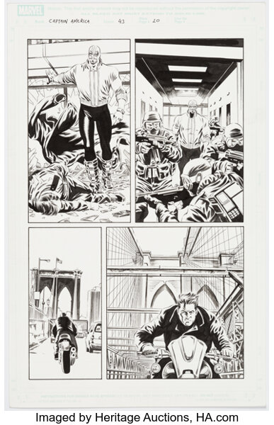 Original Comic Art:Story Page, Luke Ross and Fabio Laguna Captain America #43 Story Page 10 Original Art (Marvel, 2008).