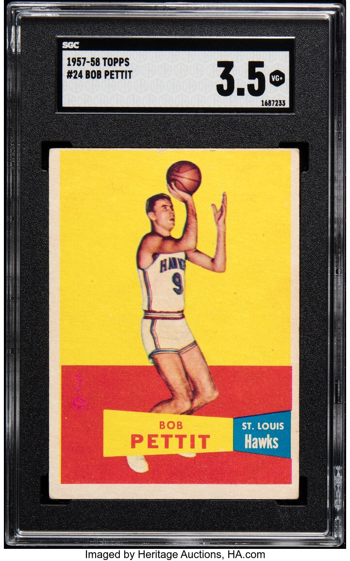 1957 Topps Bob Pettit #24 SGC VG+ 3.5