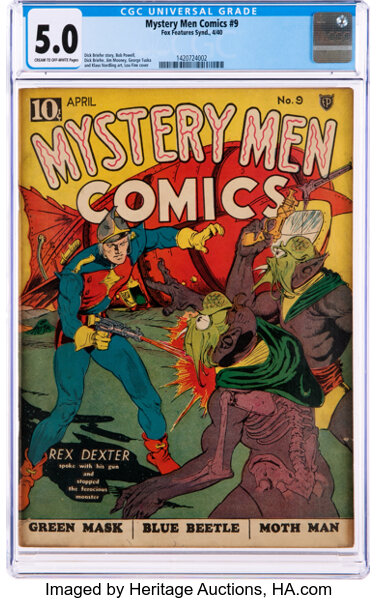 Golden Age (1938-1955):Superhero, Mystery Men Comics #9 (Fox, 1940) CGC VG/FN 5.0 Cream to off-white pages....