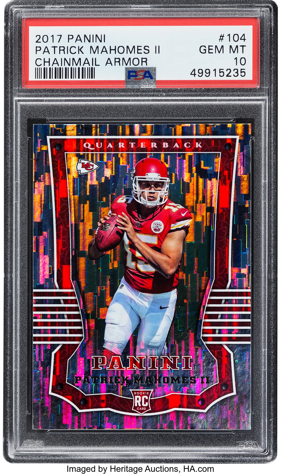 2017 Panini Patrick Mahomes II (Chainmail Armor) Rookie #104 PSA Gem Mint 10