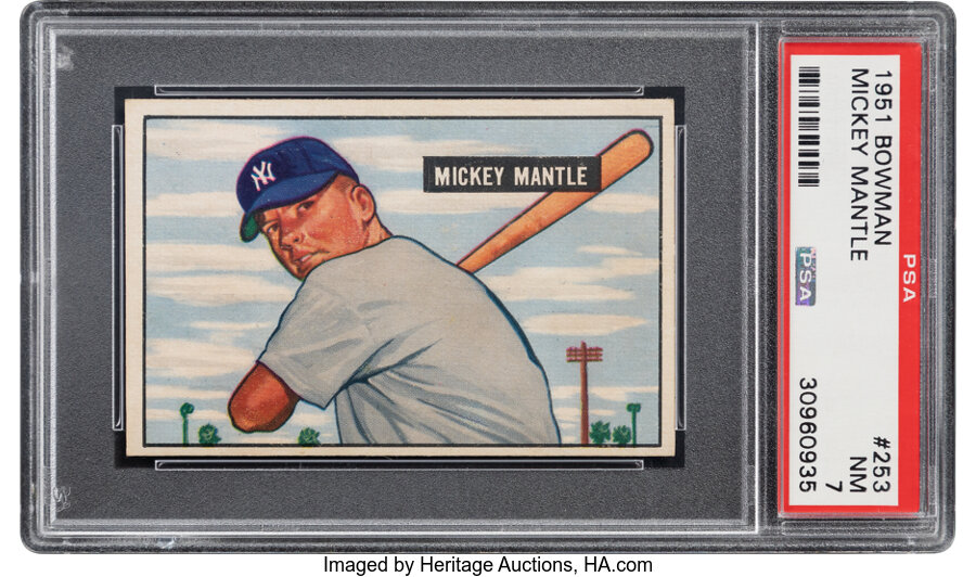 1951 Bowman Mickey Mantle Rookie #253 PSA NM 7