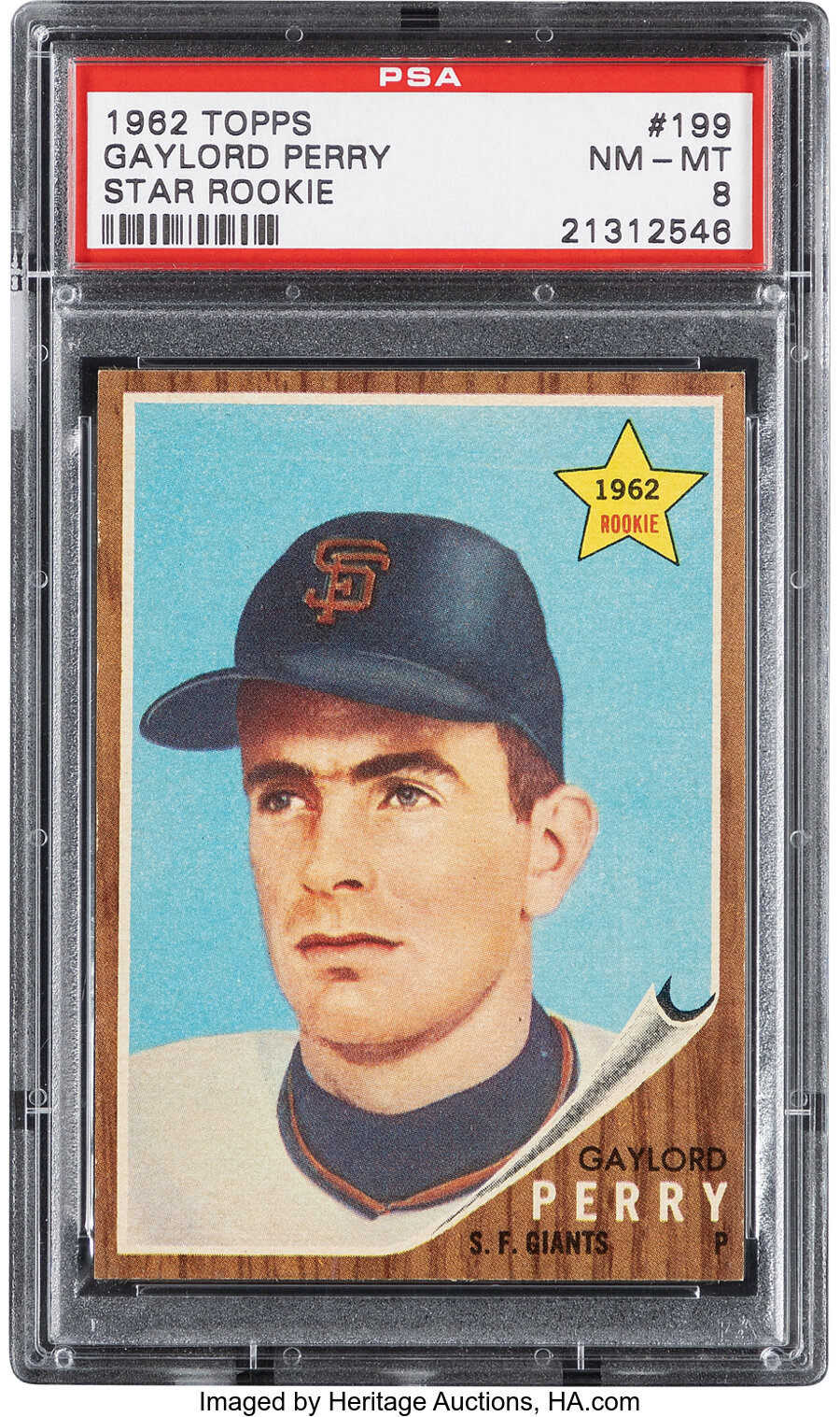 1962 Topps Gaylord Perry (Star Rookie) #199 PSA NM-MT 8