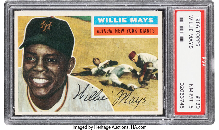 1956 Topps Willie Mays (Gray Back) #130 PSA NM-MT 8