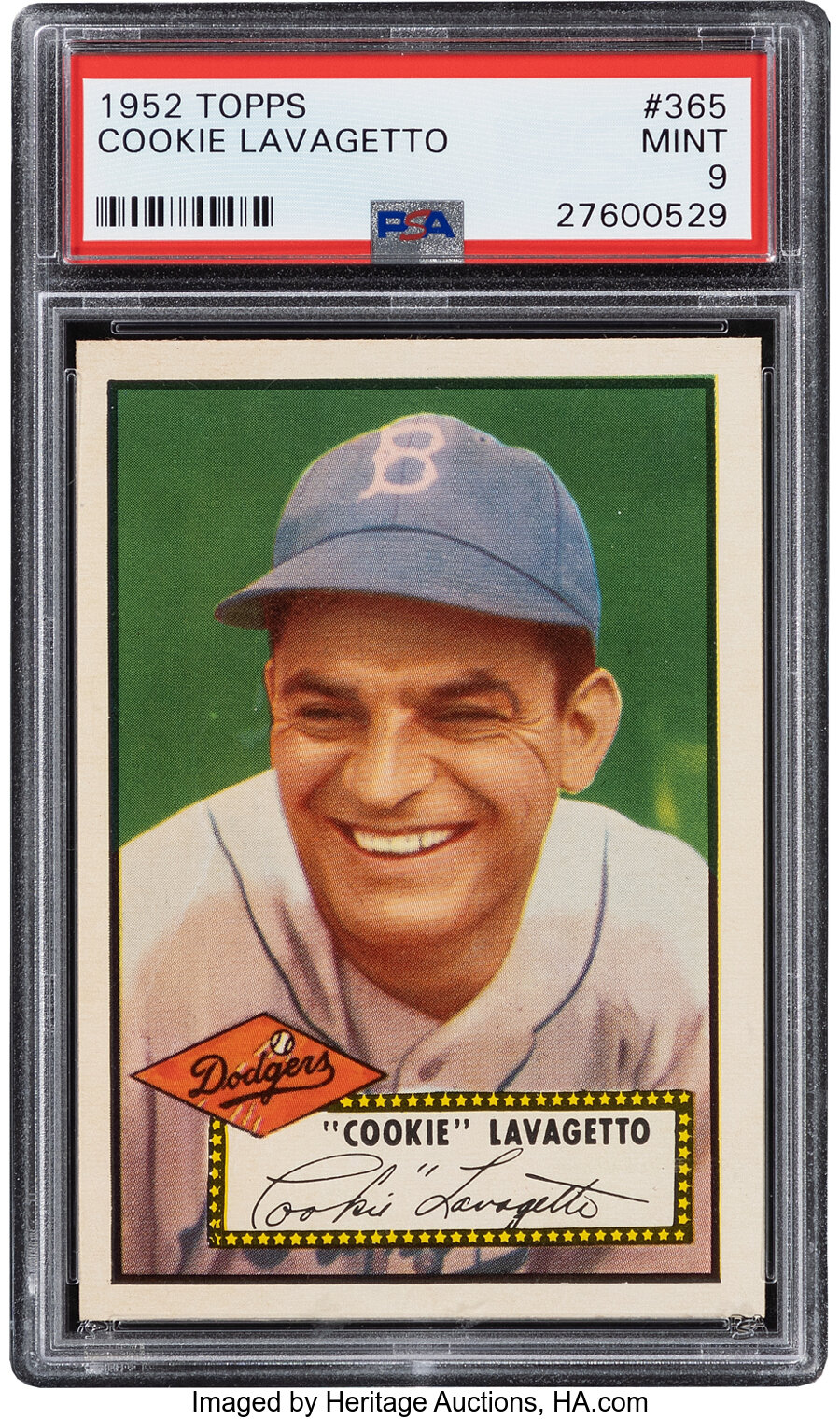 1952 Topps Cookie Lavagetto #365 PSA Mint 9 - None Higher
