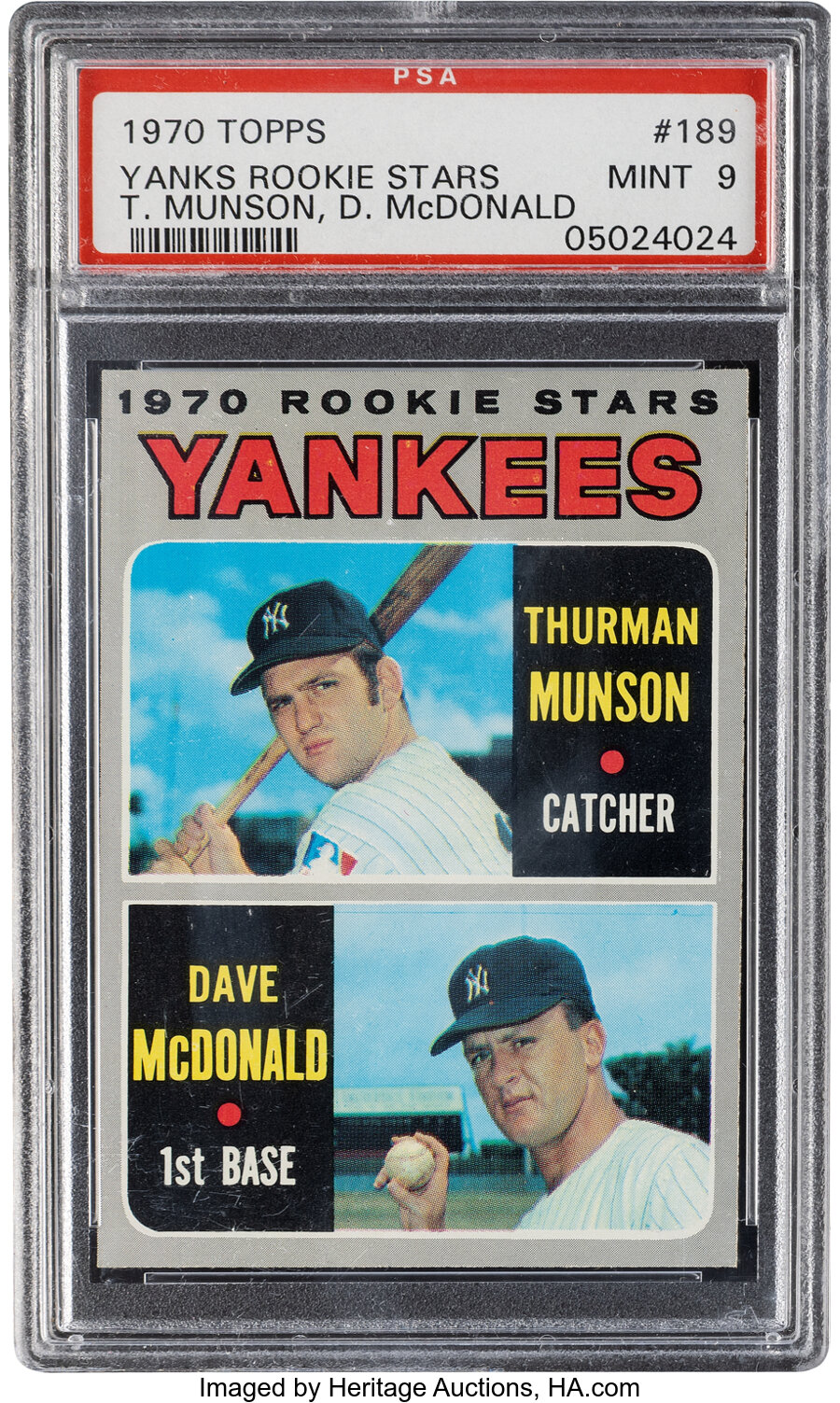 1970 Topps Thurman Munson (Yankees Rookies) #189 PSA Mint 9