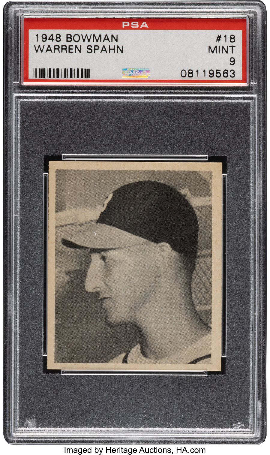 1948 Bowman Warren Spahn Rookie #18 PSA Mint 9 - No Superior Examples!