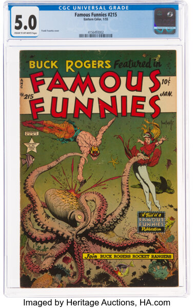 Golden Age (1938-1955):Science Fiction, Famous Funnies #215 (Eastern Color, 1955) CGC VG/FN 5.0 Cream to off-white pages....