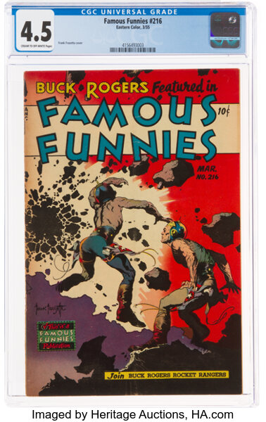 Golden Age (1938-1955):Science Fiction, Famous Funnies #216 (Eastern Color, 1955) CGC VG+ 4.5 Cream to off-white pages....