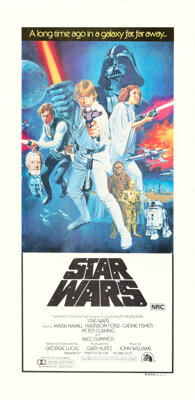 Star Wars (20th Century Fox, 1977). Very Fine+ on Linen. Australian Daybill (13" X 30") Tom Chantrell Artwork