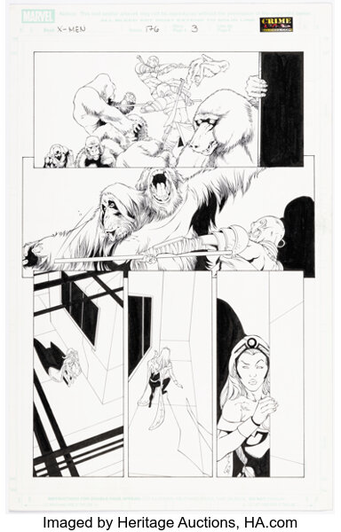 Original Comic Art:Story Page, Salvador Larroca, Danny Miki, and Allen Martinez X-Men #176 Story Page 3 Original Art (Marve...